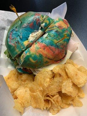 Rainbow bagel