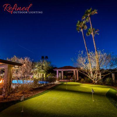 Landscape lighting on putting green in Paradise Valley