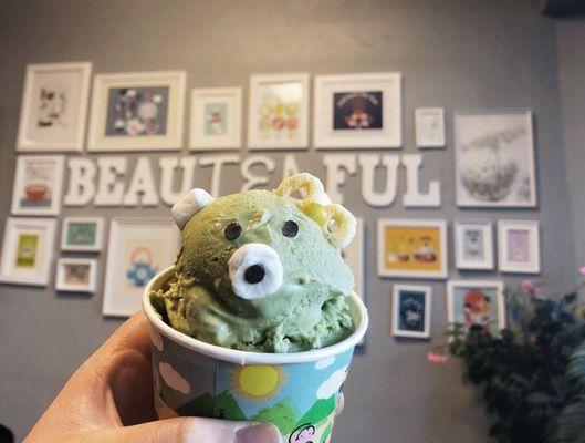 Green tea ice cream bear