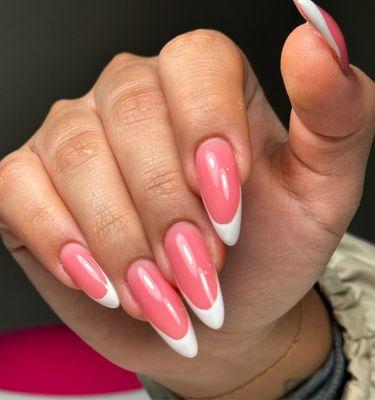 Gel extension with French design