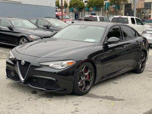 New Arrival!!! 2017 Alfa Romeo Guilia TI. Black on Red interior.