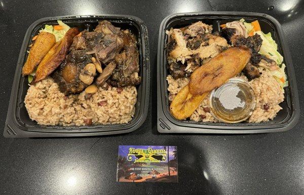 Oxtail and Jerk Chicken Plates