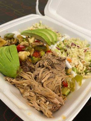 Protein Bowl-Carnitas, Banzai Veggies, Avocado