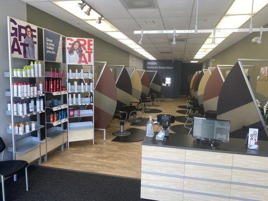 Remodeled Great Clips shop.