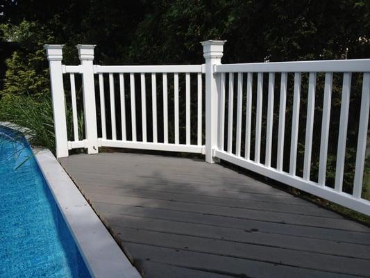 After pool deck was power washed