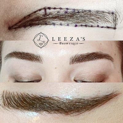 Microblading eyebrows by Leeza, most natural eyebrows Dallas.