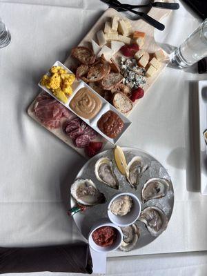 Charcuterie board oysters