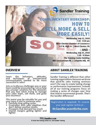 FREE WORKSHOP: How To Sell More & Sell More Easily Jul 25 in Lafayette Hill