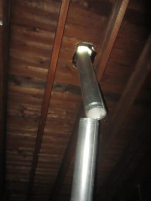 B) Source of roof leak plus venting harmful gases into the building! Check your heating systems and vents regularly.