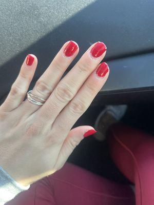 Chipped red nails from a week and a half ago.