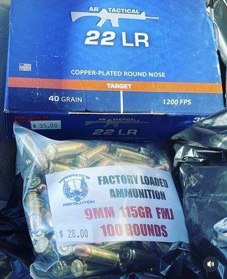 .22LR - $35 9mm - $28