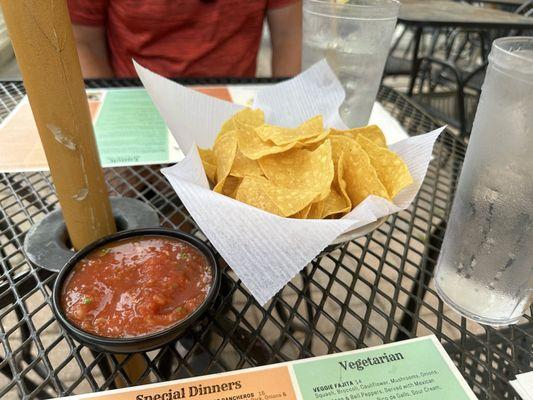 Complementary chips and salsa, salsa was very good!