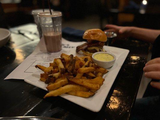 Kids burger & fries - he approved and loved it