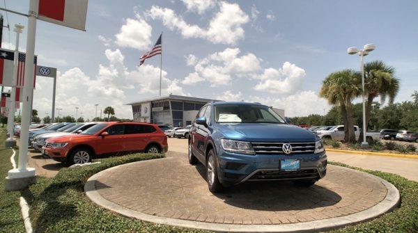 Gorgeous new VW in front of Volkswagen Clear Lake