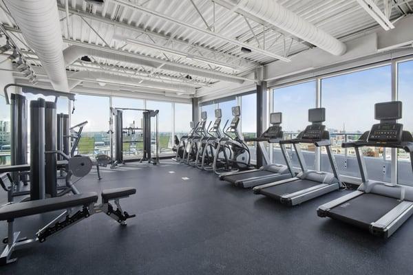 Rooftop fitness center