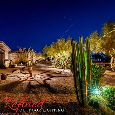 Landscape lighting design and installation services in Cave Creek, Arizona.