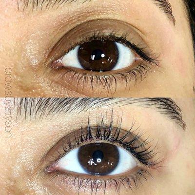 Lash lift curls and lifts lashes for 6-8 wks...zero maintenance in between sessions!