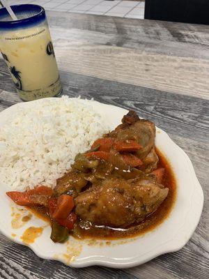 Chicken gravy and rice