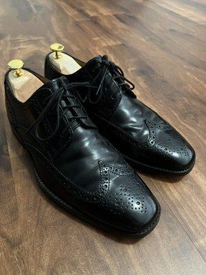 I had them do 1/2 sole and rubber sole-saver added to a favorite pair of Cole Haan black Brogues.  Did a nice job