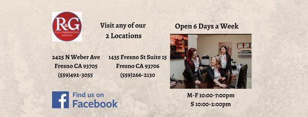 Visit any our Two Locations in Fresno Ca.