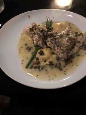 Grouper with caper butter sauce