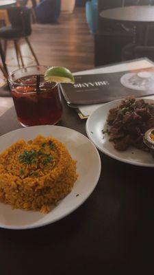 Jollof rice, suya and a red wine margarita