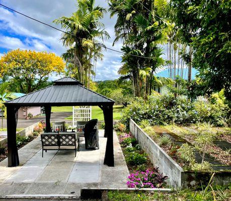 New gazebo! Enjoy the beautiful views from My Hilo Home