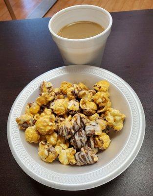 Coffee & Zebra flavored popcorn at my PT session, delicious!