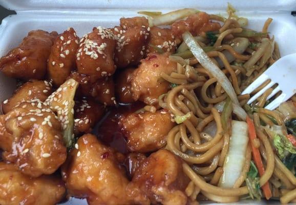 Sesame Chicken and Lo Mein