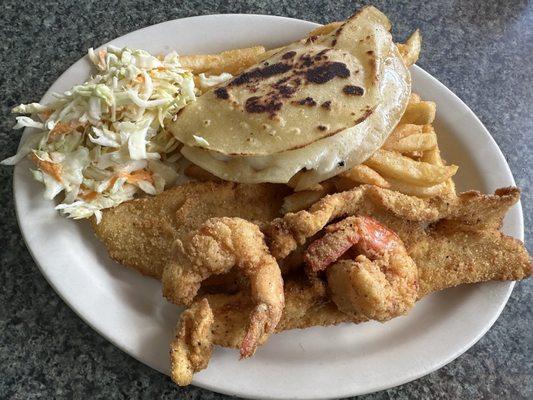 Quesadilla Plate Combination. Fries not too good, I will substitute next time with rice or different side next time.