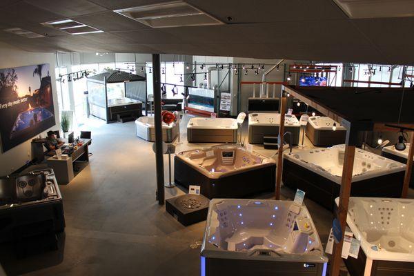 Concord showroom section for HotSpring hot tubs