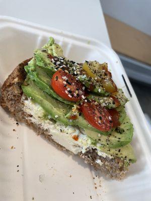 Avocado Toast with Goat cheese on multigrain