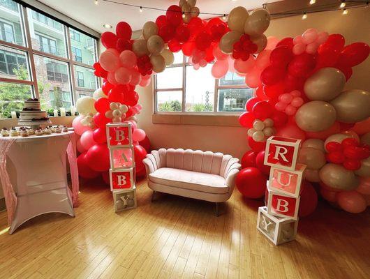 Baby Shower with Custom Balloon Arch