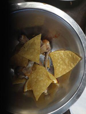 Chicken wing bones in Tostadas