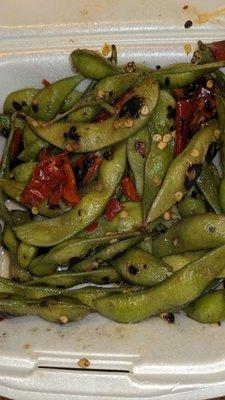 Spicy edamame. Do you taste a campfire??