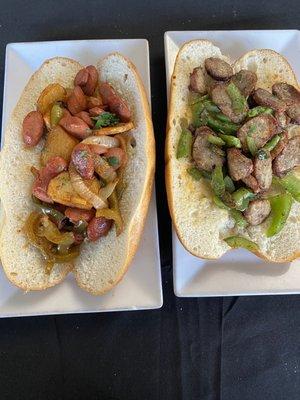 Italian Hotdog and Sausage and Peppers Sub