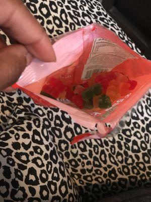 Like why would cvs still have old Gummy Bears out my child came and showed me this saying momma why u buy me old Gummy Bears stuck together