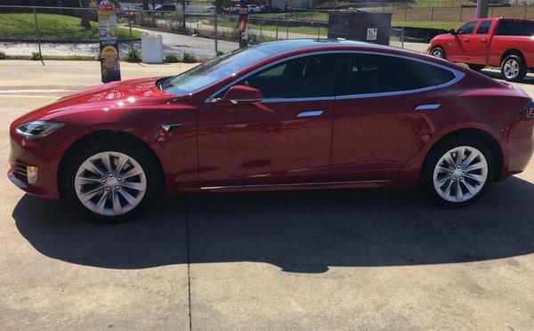 Finished tinted Tesla