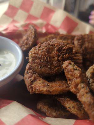 Fried pickles. Flavorful and crispy.