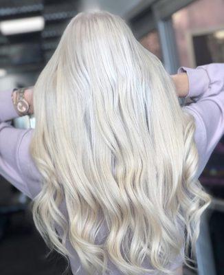 Platinum blonde with extensions