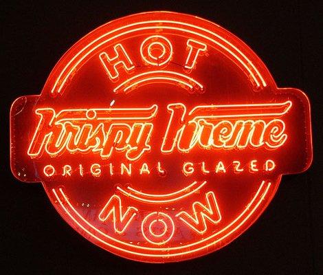 The Hot Light means doughnuts are being made fresh and our Original Glazed doughnuts are available warm off of the line.