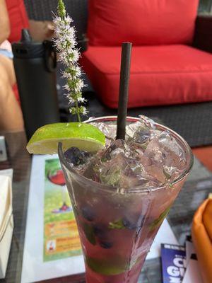 Blueberry Mojito (Bartender's Special w/ home grown mint- so good!)