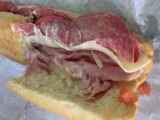 Ham, salami and cheese sub