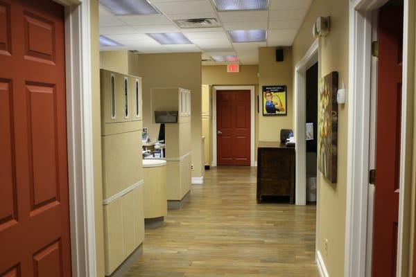 Hallway to treatment area.