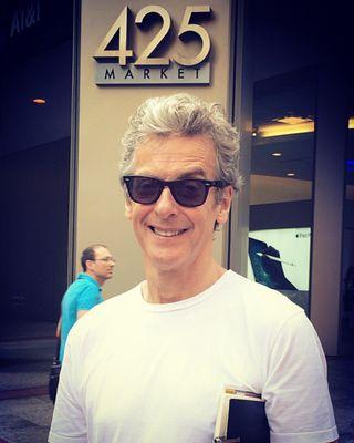 Found this wonderful picture of Peter Capaldi here in San Francisco at 425 Market St.