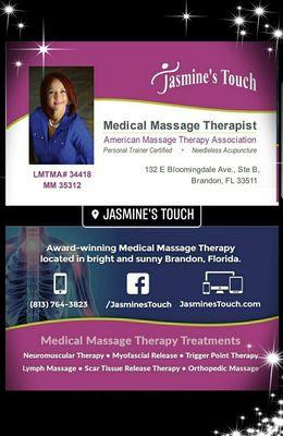 Thank you for your loyalty and supporting Jasmine's Touch with your family and friends referrals...