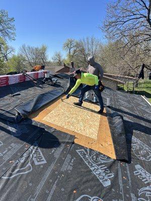 During the re-roof process we did some decking repair.