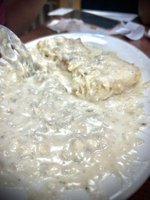 Half eaten Biscuits and Gravy!