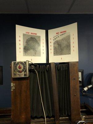 Old fashioned finger print machine