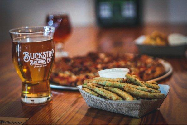 Onion battered green beans are delicious!